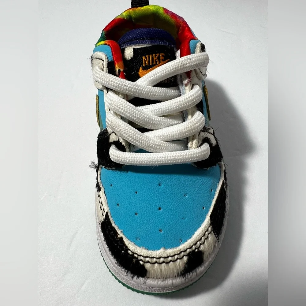Ben & Jerry’s Nike Air Jordan 1 Low Chunky Dunky Sneaker 4.5” Keychain Cow Print